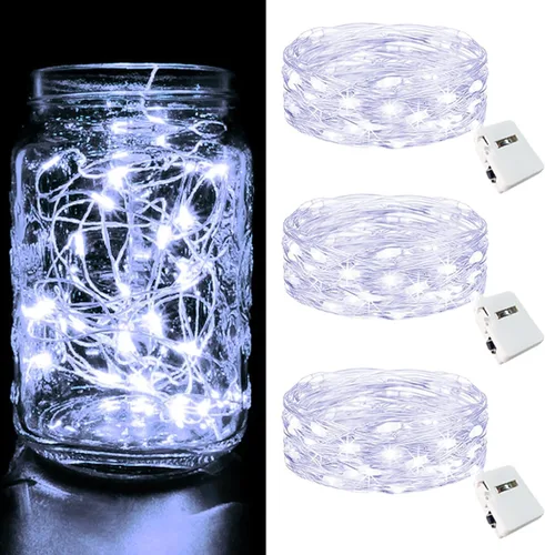 Vista 50 de btfarm - Paquete de 6 luces de hadas con pilas, luces parpadeantes con 3 modos
