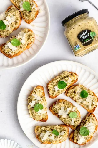 Vista 6 de Perfect Choice Paquete Variado con Deliciosa Bruschetta de Alcachofa, Bruschetta de Espárragos Verdes y Cebolla Caramelizada - Pasta para Untar