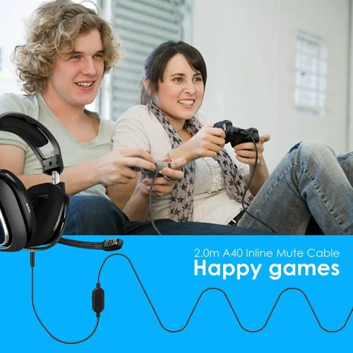Vista 5 de Cable de audio de repuesto para auriculares Astro A10 A30 A40 A50 con control de volumen y función de silencio en línea, cable trenzado de nailon