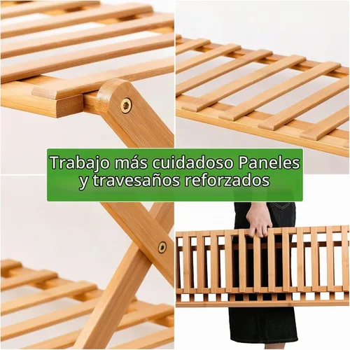 Vista 6 de Choclaif Zapateros independientes para armario, zapatero de bambú para dormitorio, entrada, pasillo, armario, sala de estar (5 niveles)