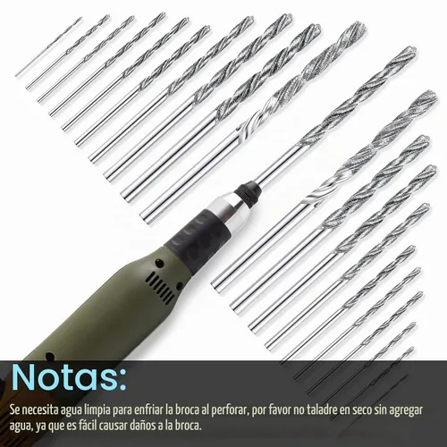 Vista 4 de Honoson Juego de 20 brocas de diamante para piedra con punta de torsión, broca de perforación pesada de micro conjunto para vidrio, baldosas