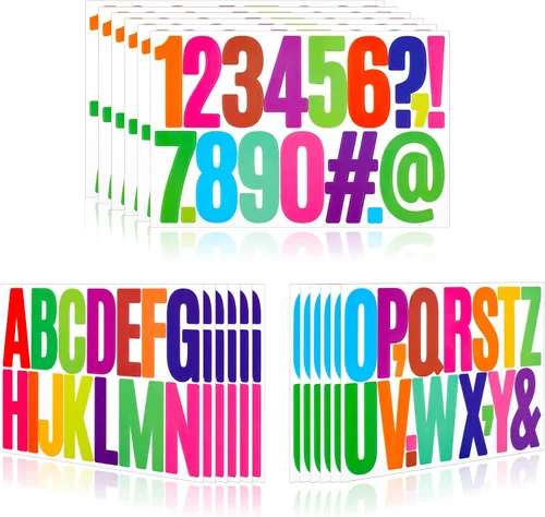 Vista 39 de 1550 piezas de 10 hojas de calcomanías de letras, calcomanías de números y alfabeto de buzón de vinilo, calcomanías autoadhesivas impermeables
