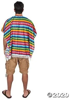 Vista 2 de Diversión Fiesta Poncho Mexicano (35" x 55") Tamaño de adultos. Cinco el Mayo.