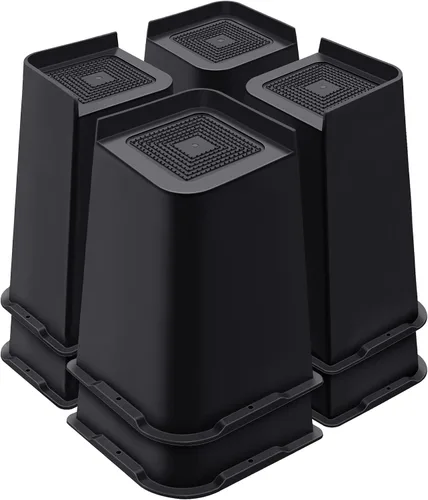 Vista 17 de ANNKUT Elevadores de cama de 1 pulgada resistentes, elevadores de muebles para cama, escritorio, mesa, sofá, sofá, elevadores de cama de gran Negro