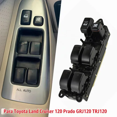Vista 3 de Interruptor de ventana principal eléctrico para Land Cruiser 120 Prado GRJ120 TRJ120 2002-2010 Botón de control del interruptor de ventana