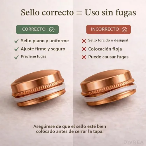 Vista 6 de Botella de agua de cobre 100% puro para beber, boca ancha de 34 Pure copper