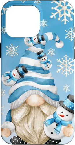 Vista 19 de Cute Winter Gnome Dad with Snowflake Decor and Snowman Case for iPhone 17
