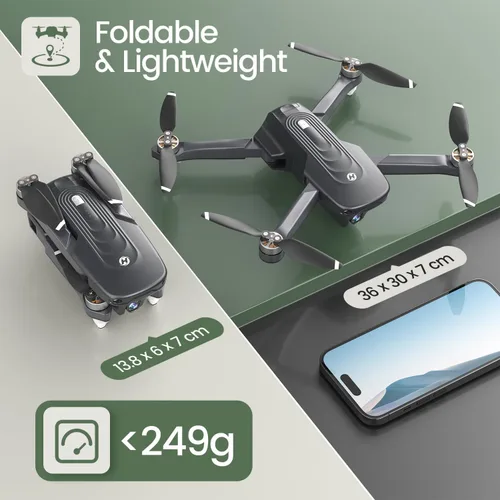Vista 8 de Holy Stone HS175D Drone GPS con cámara 4K para adultos, menos de 8.78 oz, cuadricóptero RC plegable con retorno automático, vuelo de 46 minutos