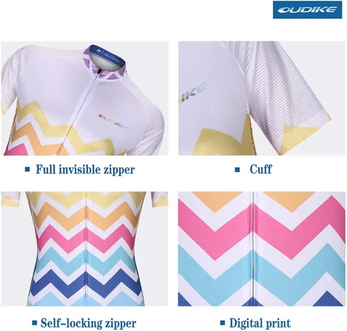 Vista 5 de Conjunto de camiseta de ciclismo de manga corta transpirable con acolchado 3D