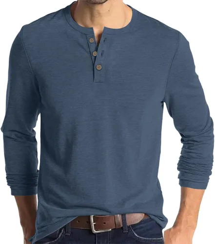 Vista 14 de Men's Casual Shirt, Button Down Long Sleeve Solid Dress Shirt Beach Vacation Shirts