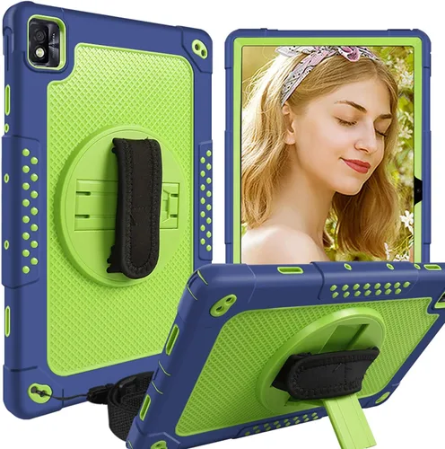 Vista 10 de Mignova - Funda para tablet TCL Tab Pro 5G, soporte giratorio integrado, correa de hombro, correa de mano, híbrida a prueba de golpes, para niños