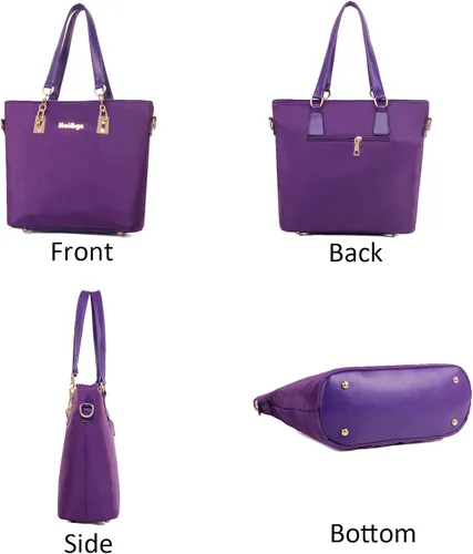 Vista 5 de KOOIJNKO Juego de 6 bolsas de nailon con asa superior, bolsa cruzada de hombro