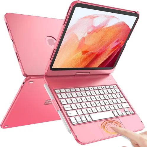 Vista 10 de TQQ Funda Touch para iPad (A16) de 11ª generación con teclado (11 pulgadas, 2025) y 10ª generación (10.9 pulgadas, 2022) – 360° giratorio, delgado