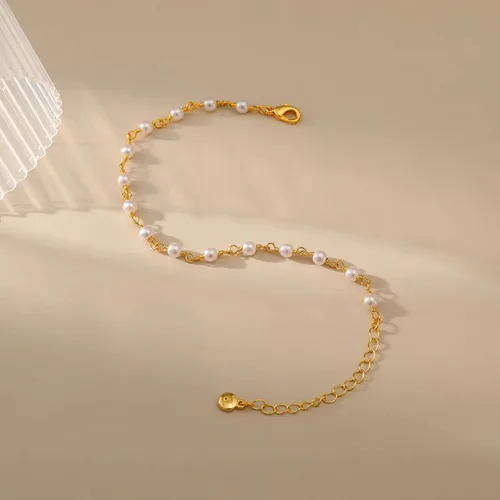 Vista 16 de Tobillera para mujer, chapada en oro de 18 quilates, tobillera con dije de oro, impermeable, para verano, playa, cadena de pie, joyería para regalos