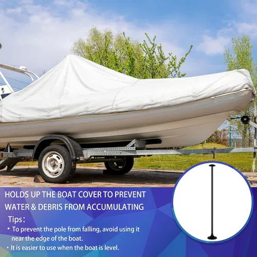 Vista 7 de NEXCOVER Cubierta de barco y soporte ajustable Se extiende de 12 a 54 pulgadas Poste de 6 etapas Sistema reforzado de ABS Negro Negro