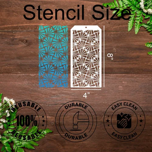 Vista 2 de Plantillas para manualidades, plantillas de textura reutilizables para pintar, plantillas de fondo de 8x4 pulgadas, plantillas de dibujo