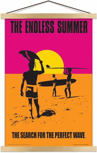 Vista 5 de Scorpio Posters The Endless Summer - Movie Mini Poster - Officially Licensed - 11" x 17" - with Black Wood Poster Holder