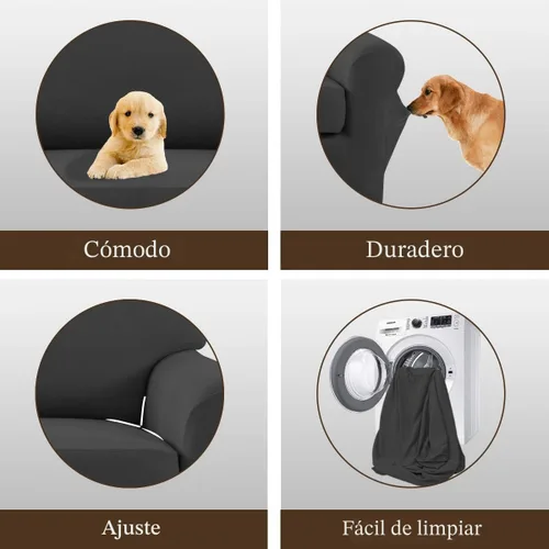 Vista 5 de Easy-Going - Funda elástica de microfibra de 2 piezas para sofá, funda suave de elastano, lavable, parte inferior elástica, protector para muebles