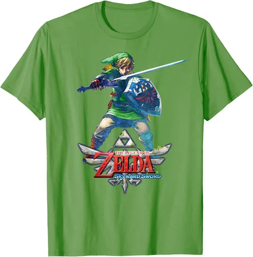 Vista 13 de Camiseta Nintendo Zelda Skyward Sword Link Ready for Battle Negro