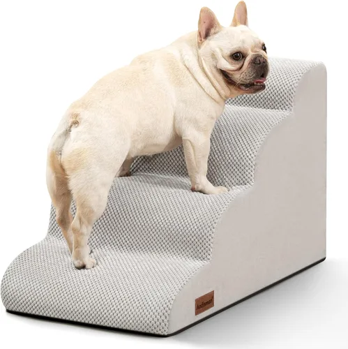 Vista 21 de Aodisman Escaleras para perros pequeños,Rampa para perros de 3 escalones Beige