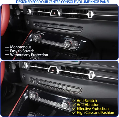 Vista 2 de Marco de perilla de volumen de consola central compatible con Toyota Supra GR A90 A91 MK5 2019-2026, marco decorativo de perilla de interruptor