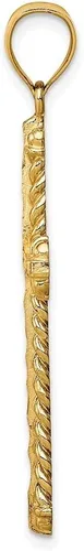 Vista 2 de Diamond2Deal Colgante de cruz de oro amarillo de 14 k con corte de diamante, joyería fina para mujer (L- 1.713 in, W- 0.915 in), Metal