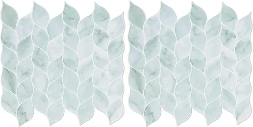 Vista 10 de Tilingview 10 piezas de azulejos de vinilo con diseño de hojas para despegar y pegar para salpicadero de cocina, azulejos autoadhesivos premium
