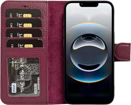 Vista 72 de HARDISTON Funda de piel auténtica hecha a mano compatible con iPhone 11 Pro de 5.8 pulgadas, funda magnética desmontable con tarjeteros - bordes