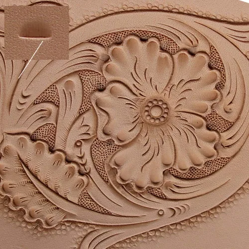 Vista 7 de Herramienta de estampado de cuero 304 de acero inoxidable profesional, herramientas de sello de borde de cuero, perforación, bricolaje LeatherCrafts