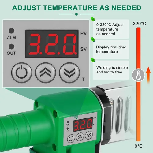 Vista 2 de Soldador plástico del tubo de agua con 0.79/0.98/1.26 '' muere, herramienta de soldadura plástica del tubo de 110V para el PE, PPR, calentador