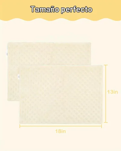 Vista 3 de ALVA BABY - Funda de almohada para niños pequeños de 13 x 18 pulgadas o 12 Bean Velvet-beige