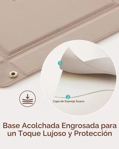 Vista 5 de VLANDO Bandeja de valet para hombres, bandeja plegable de piel sintética Toffee