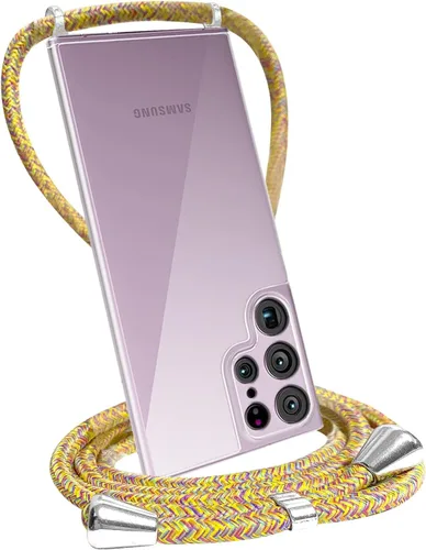 Vista 15 de Funda transparente compatible con Samsung Galaxy S22 Ultra con correa ajustable para el cuello, funda cruzada para Galaxy S22 Ultra, TPU