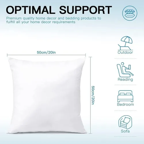Vista 11 de OTOSTAR Juego de 4 rellenos de almohada de alta calidad para exteriores de 20 x 20 pulgadas, impermeables, insertos de almohada cuadrados para Solo