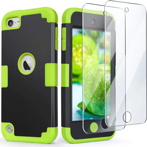 Vista 11 de IDweel - Funda para iPod Touch 7ª/6/5 Gen con 2 protectores de pantalla Negro