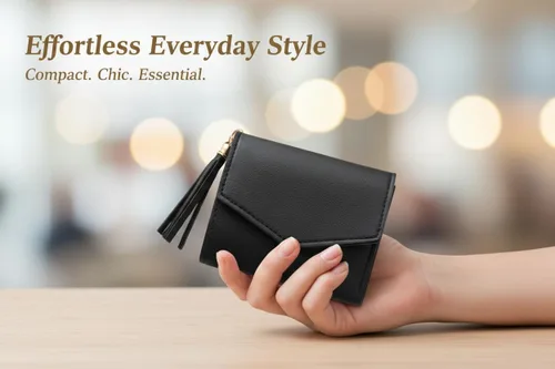 Vista 9 de Cartera con tarjetero RFID para mujer, billetera delgada, plegable, multitarjeta, con cremallera, monedero