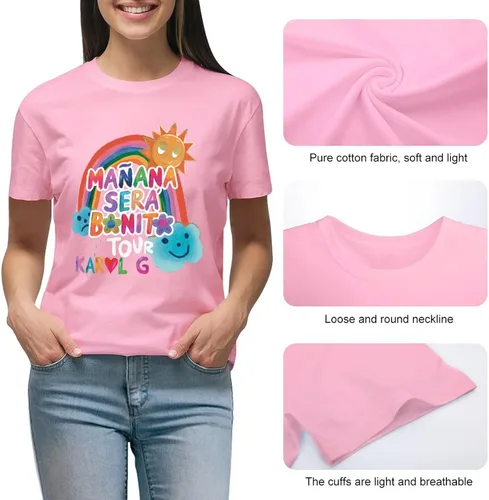 Vista 5 de T-Shirt Women Casual Tee Novelty Graphic T Shirts Short Sleeve Tshirt Summer Tops