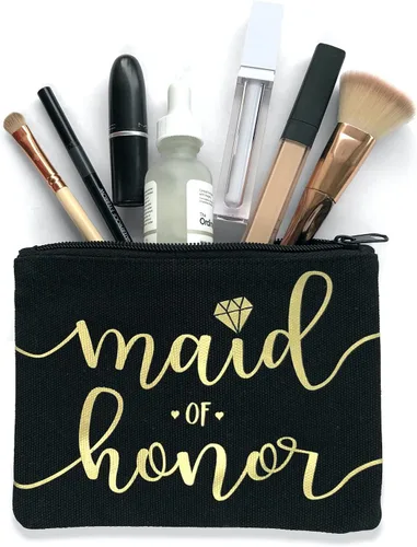 Vista 4 de Bride Tribe - Bolsas de maquillaje para despedida de soltera, despedida de soltera, boda, bolsa de artículos de tocador, kit de supervivencia