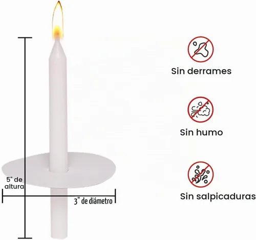 Vista 7 de Spell Candles - Juego de 20 velas religiosas para iglesia con protectores Blanco