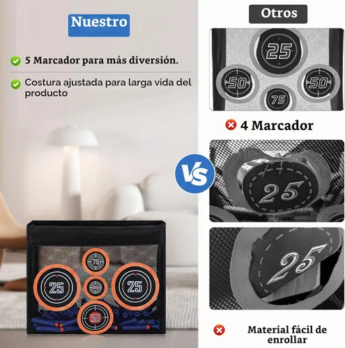 Vista 4 de Objetivo de juguete compatible con pistolas Nerf, red portátil y plegable para práctica de tiro, con malla para jugar al aire libre o en interiores