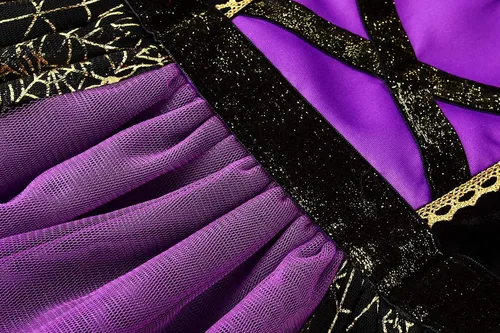 Vista 6 de ReliBeauty Vestido de bruja araña de Halloween para niñas