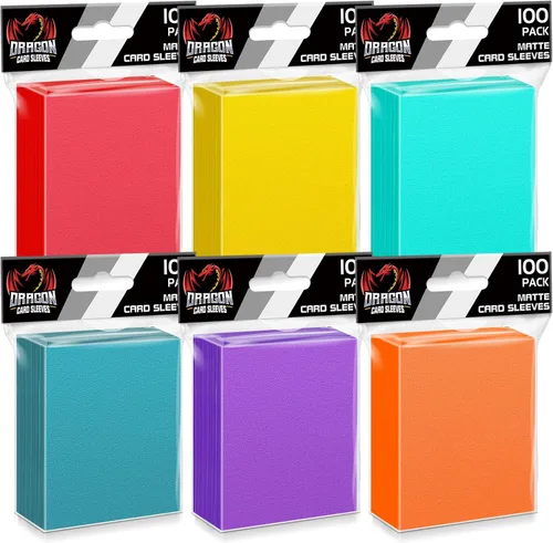 Vista 8 de 1000 unidades de fundas para tarjetas de carga superior para cartas coleccionables, 10 colores de fundas suaves para tarjetas de béisbol estándar