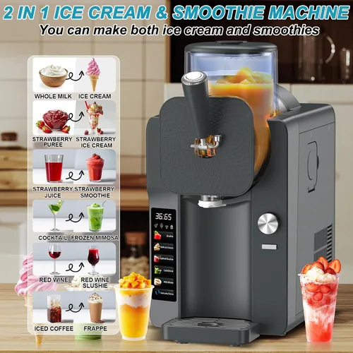 Vista 4 de Máquina para hacer helados y granizados de 70 onzas, 6 programas, grosor Gris