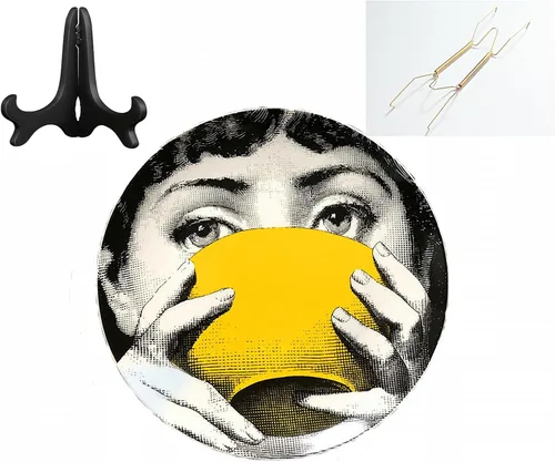 Vista 10 de Beccalame Placas decorativas de cerámica hechas a mano, adorno para decoración de pared de hogar y oficina (con colgador) (F10)