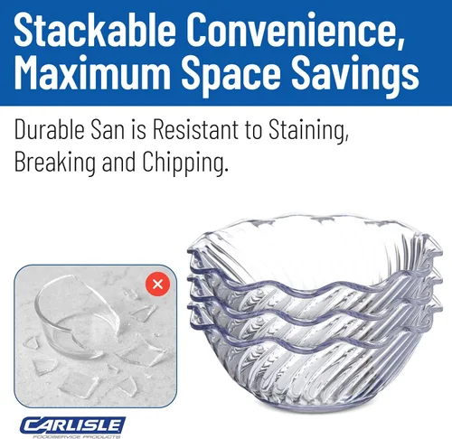 Vista 6 de Carlisle FoodService Products 453307 Cuencos de plástico para postre, 13 onzas, transparentes