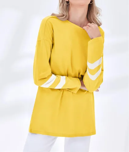 Vista 113 de Fisoew Camisetas de manga larga para mujer, holgadas, casuales, con cuello redondo, blusa suave