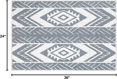 Vista 2 de SUSSEXHOME Memorial Collection - Alfombra de pelo bajo resistente de 2 x 3 pies, alfombra ultrafina y antideslizante, alfombra de algodón lavable
