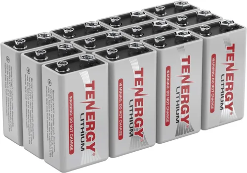 Vista 10 de Tenergy Baterías de litio de 9 V, baterías no recargables de 1200 mAh, 10 años de vida útil de litio de 9 voltios, paquete de 2