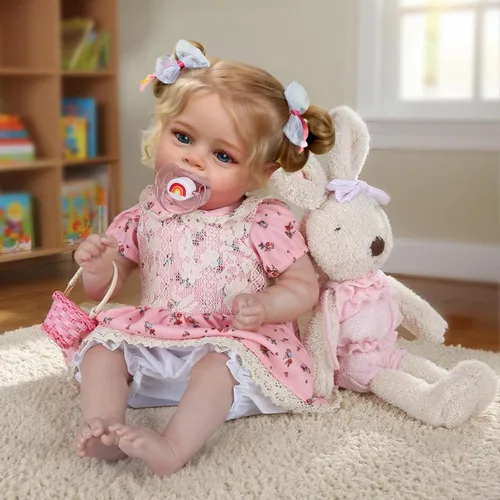 Vista 4 de CHAREX Muñeca realista Reborn Baby Girl – Muñeca realista hecha a mano de la vida real de 20 pulgadas, cuerpo con peso recién nacido, sensación