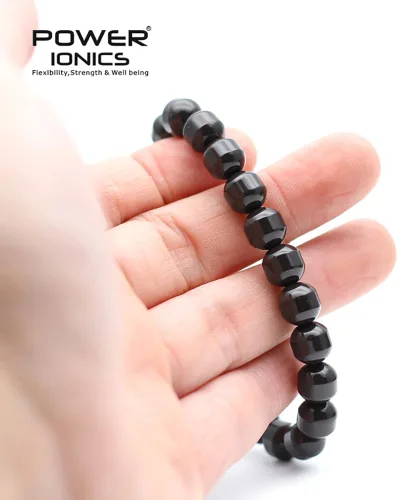 Vista 5 de Power Ionics Handmade Beaded Bracelets for Women and Men, Tourmaline, Eye of the Tiger, Obsidian, Lava Stone 8mm Beads and 3mm gold plated beads